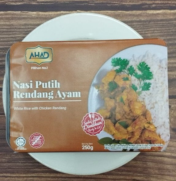 AHAD RTE Nasi Putih dan Rendang Ayam / White Rice and Chicken Rendang